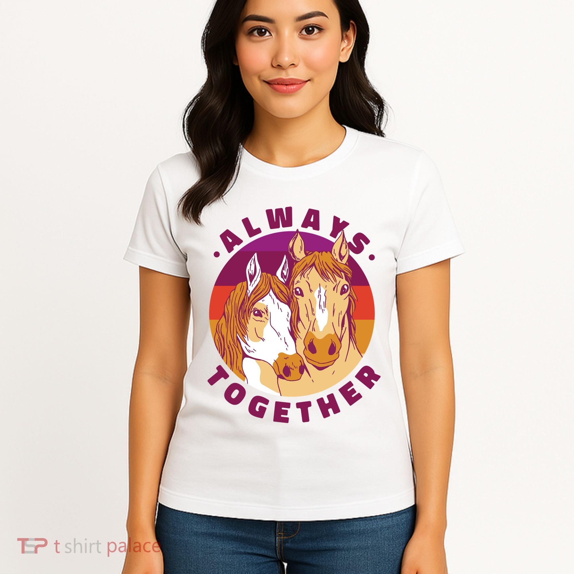 Always Together Horses Sunset Women's T-Shirt