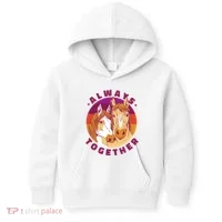 Always Together Horses Sunset Kids Hoodie thumb 0