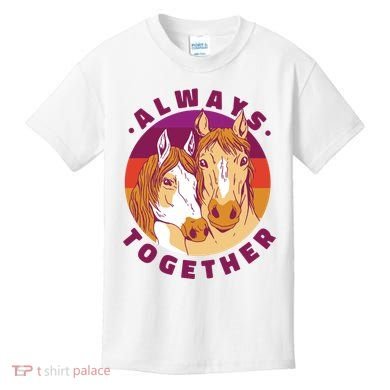 Always Together Horses Sunset Kids T-Shirt