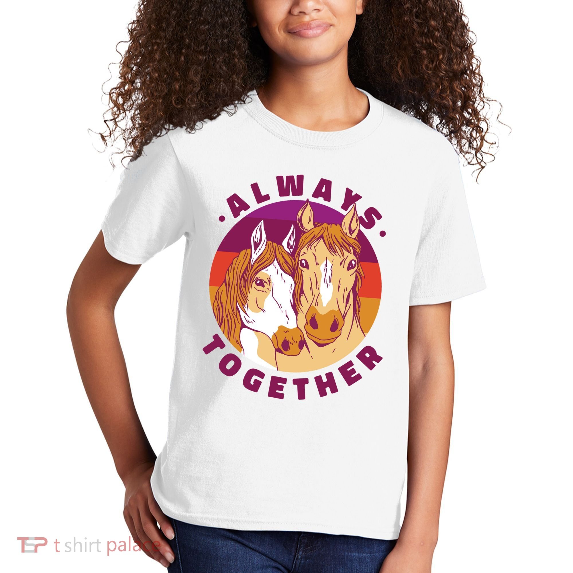 Always Together Horses Sunset Kids T-Shirt