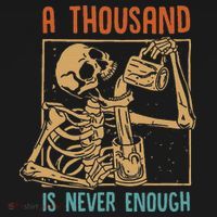 A Thousand Is Never Enough Skeleton Sober Sobriety Recovery USA-Made Doggie Bandana thumb 2