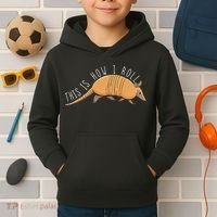 Armadillo This Is How I Roll Wildlife Armored Shell Kids Hoodie thumb 2