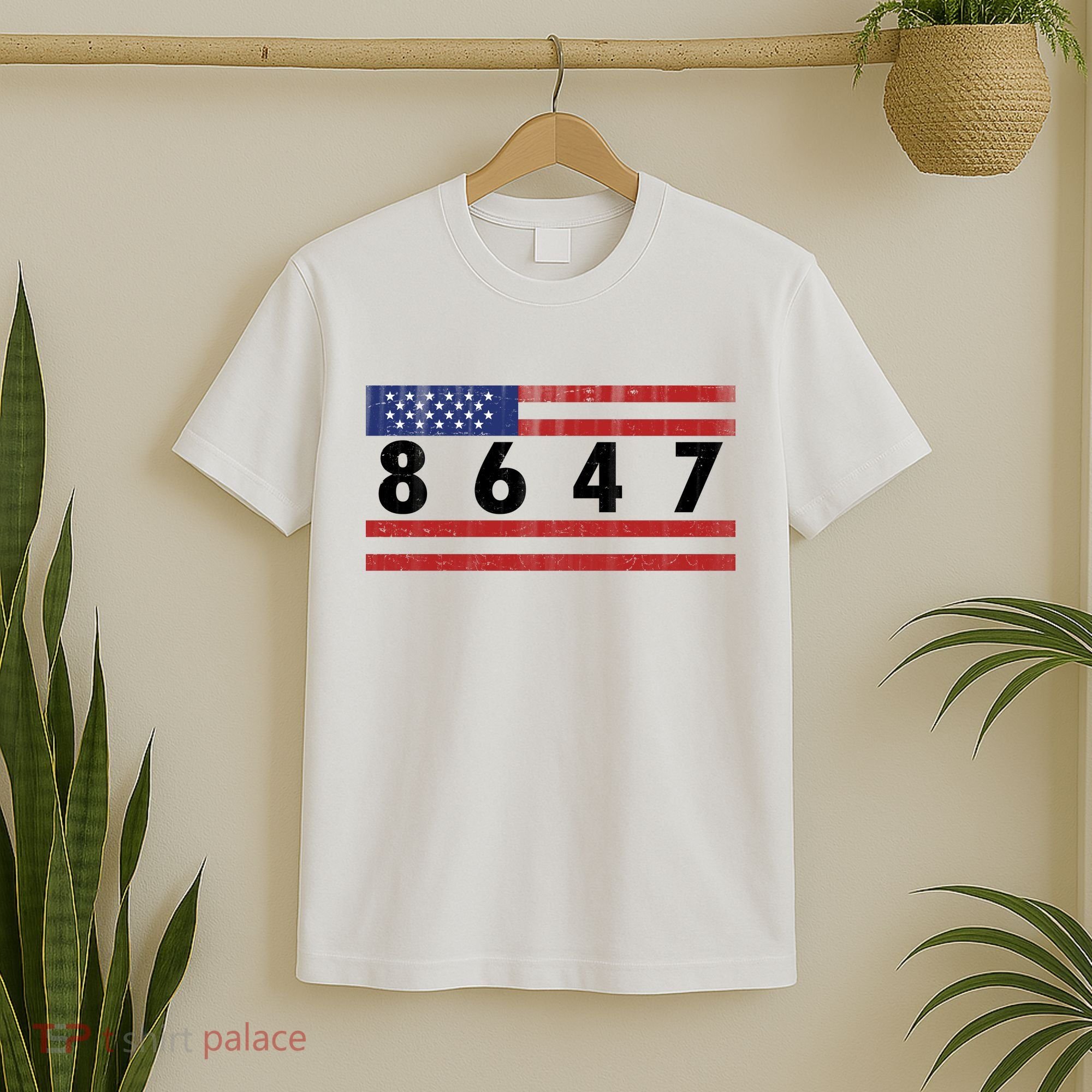 Anti Trump Impeach 47 8647 47th President US Flag T-Shirt