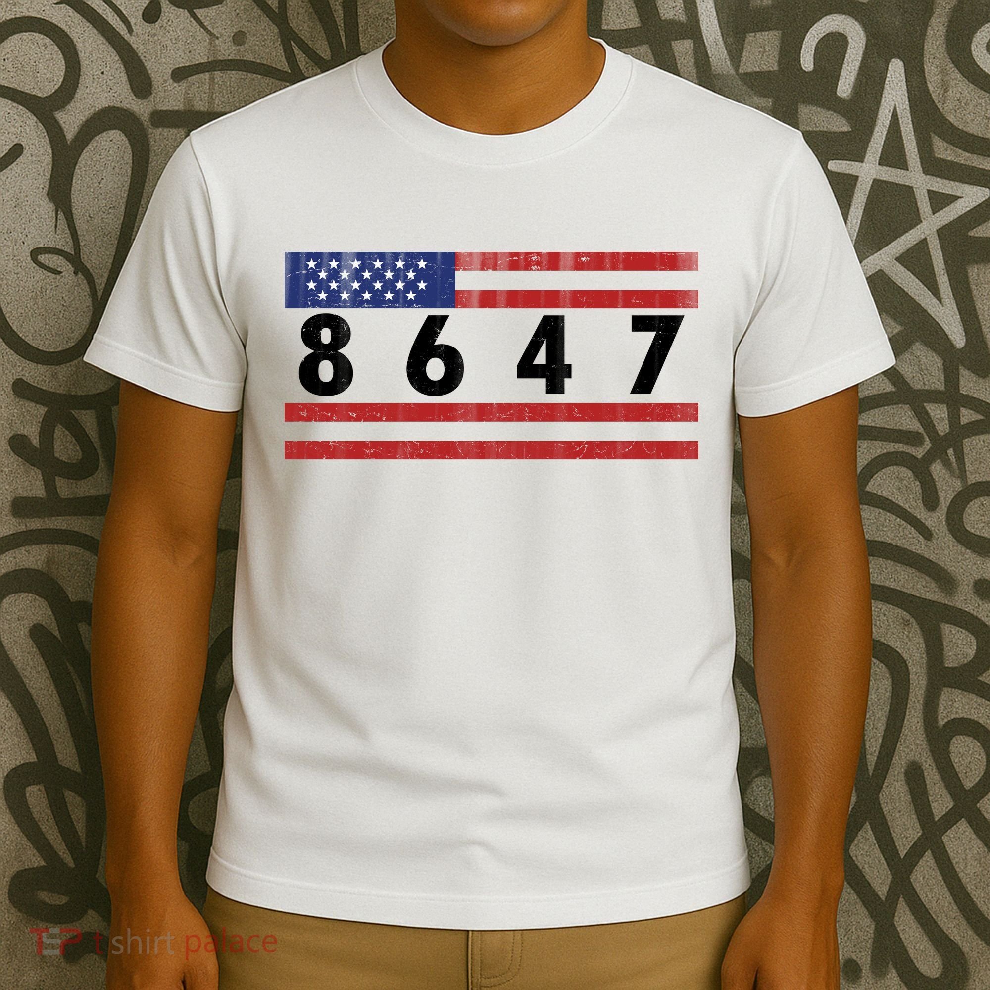 Anti Trump Impeach 47 8647 47th President US Flag T-Shirt
