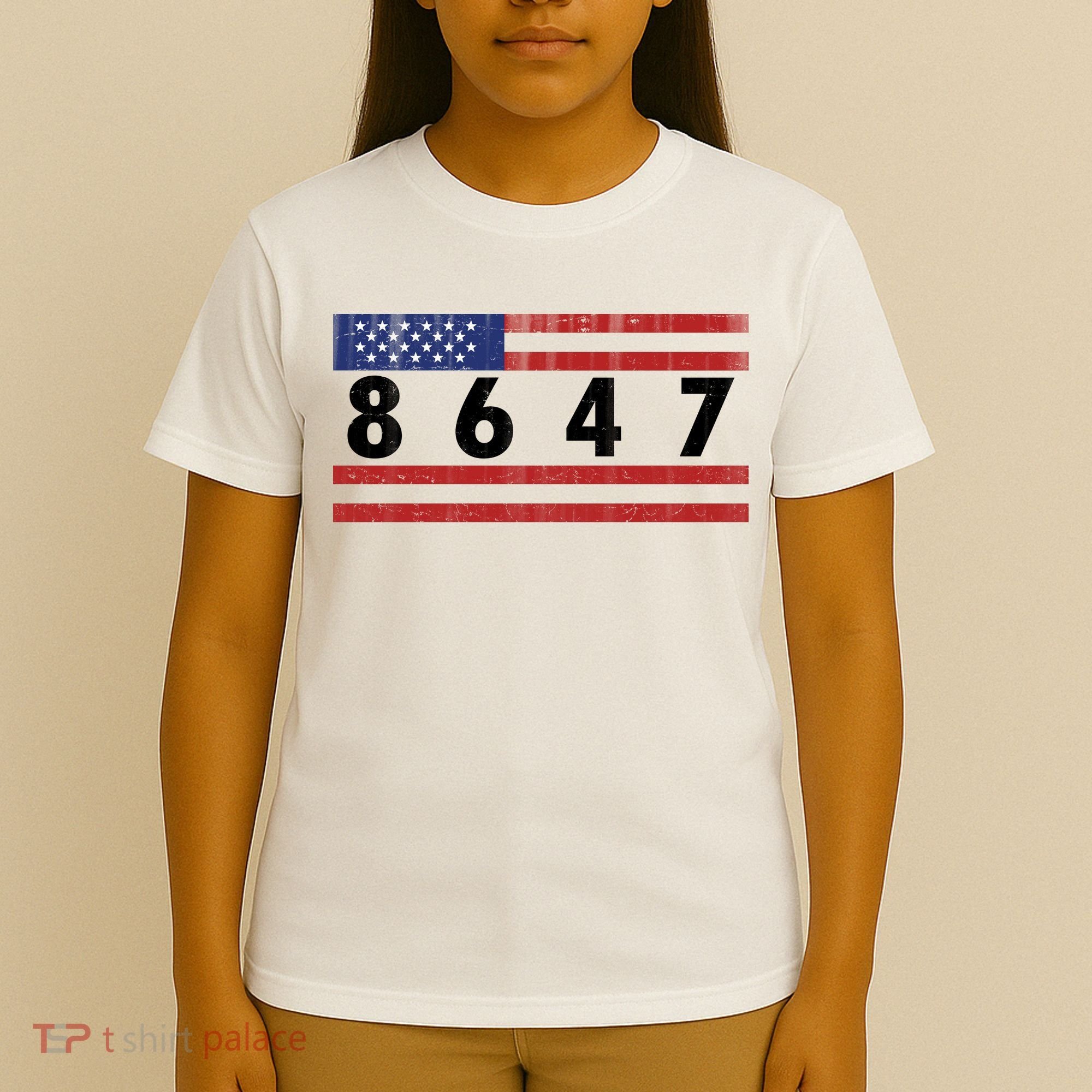 Anti Trump Impeach 47 8647 47th President US Flag T-Shirt