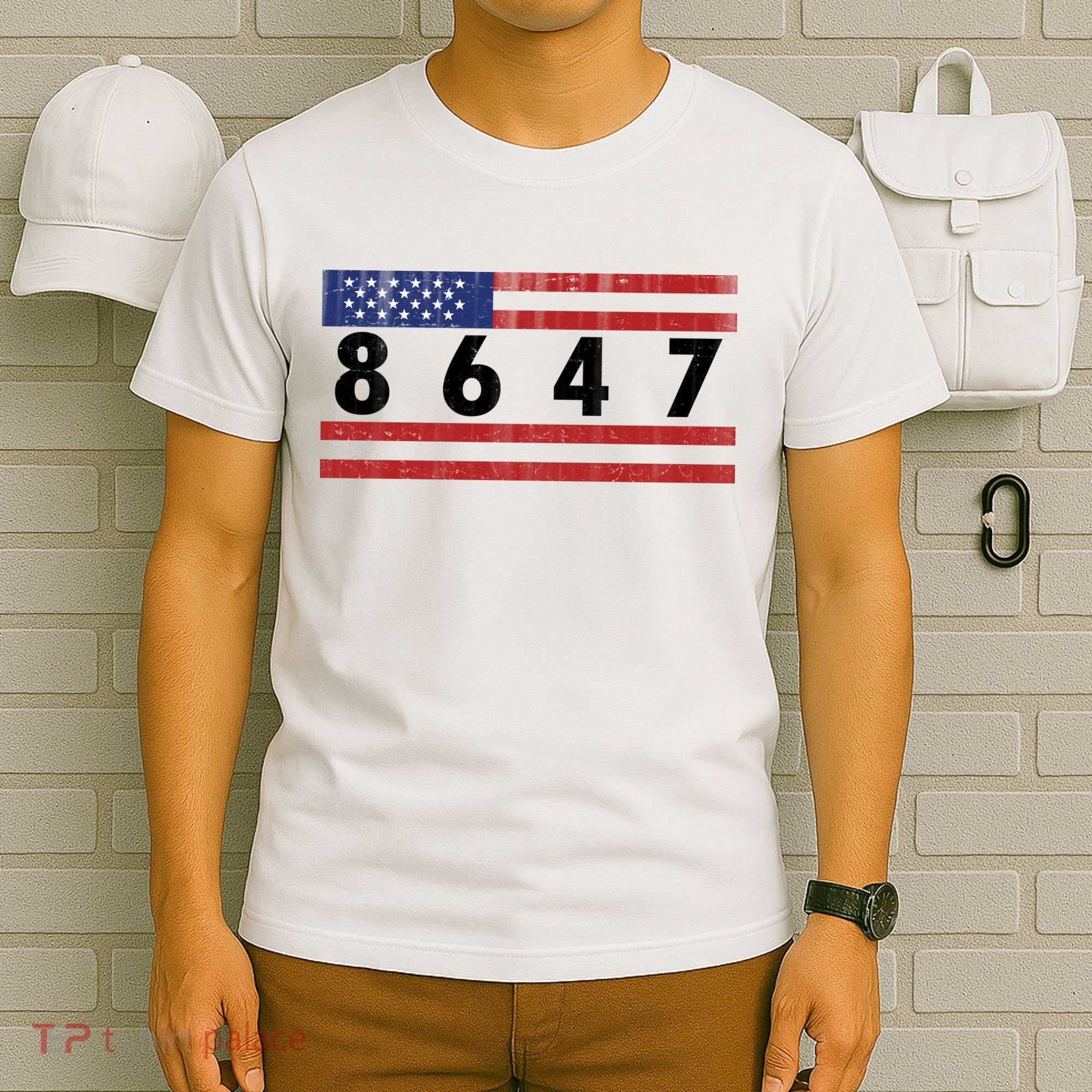Anti Trump Impeach 47 8647 47th President US Flag T-Shirt