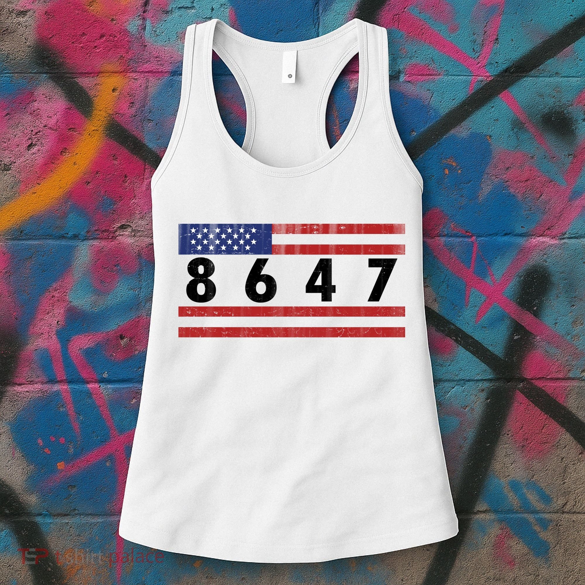 Anti Trump Impeach 47 8647 47th President US Flag Women's Tank Top
