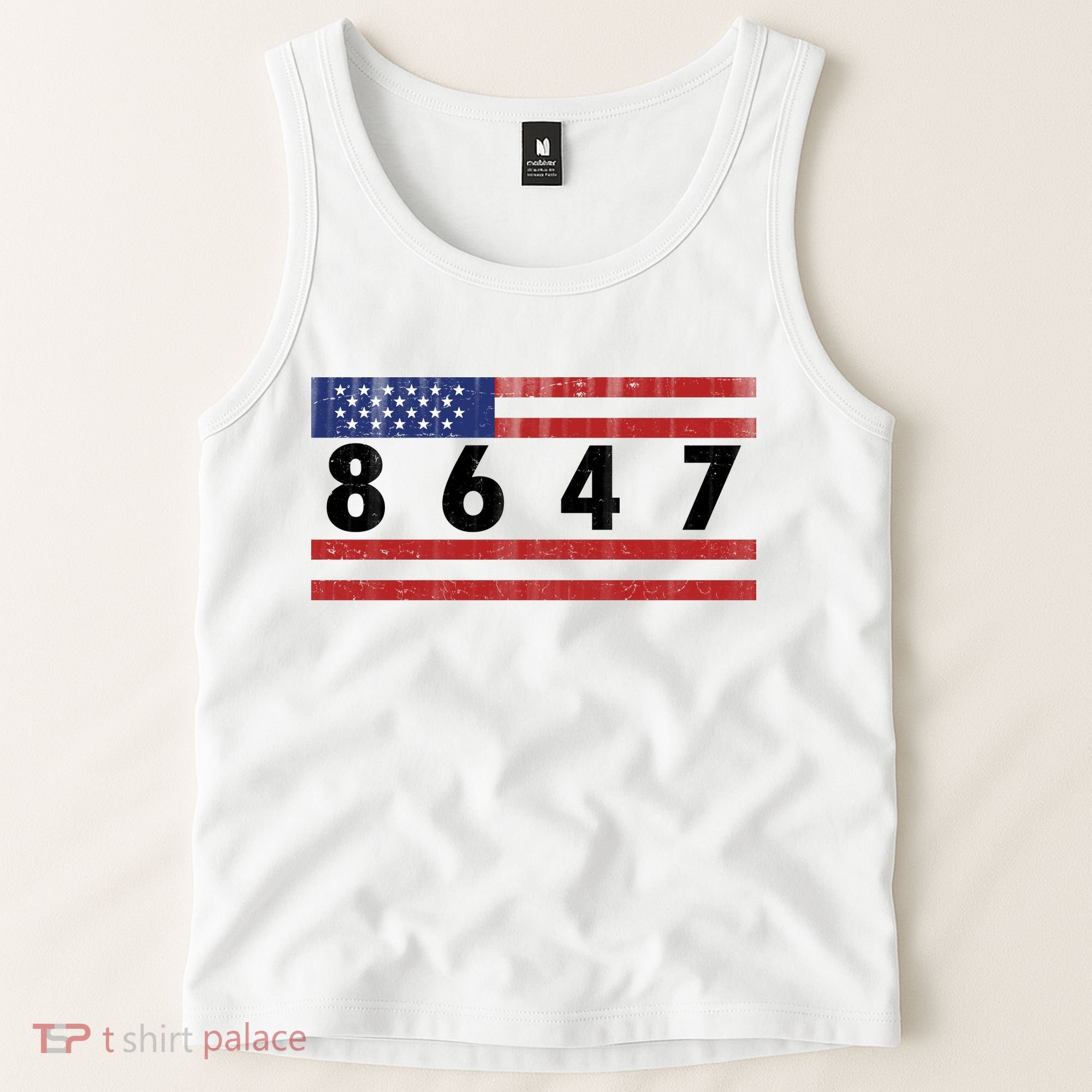 Anti Trump Impeach 47 8647 47th President US Flag Tank Top