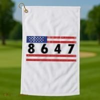 Anti Trump Impeach 47 8647 47th President US Flag Golf Towel thumb 1