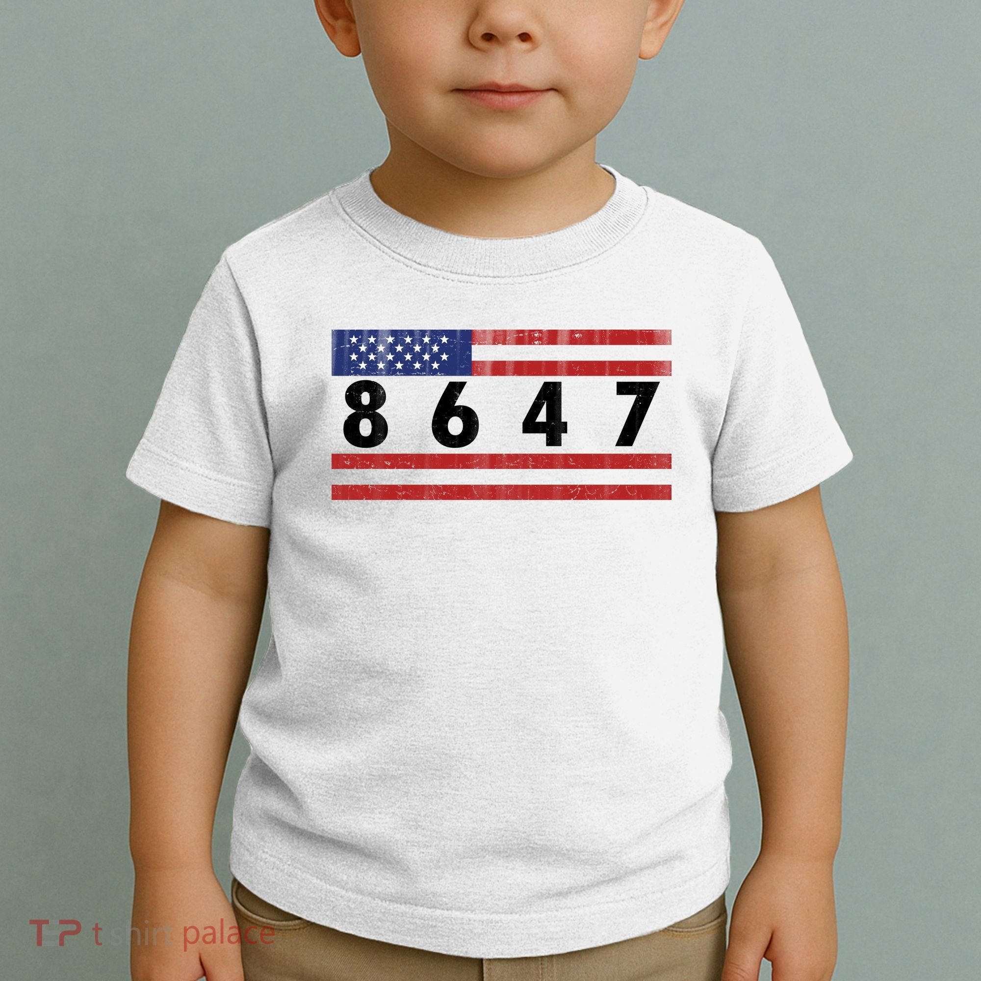 Anti Trump Impeach 47 8647 47th President US Flag Toddler T-Shirt