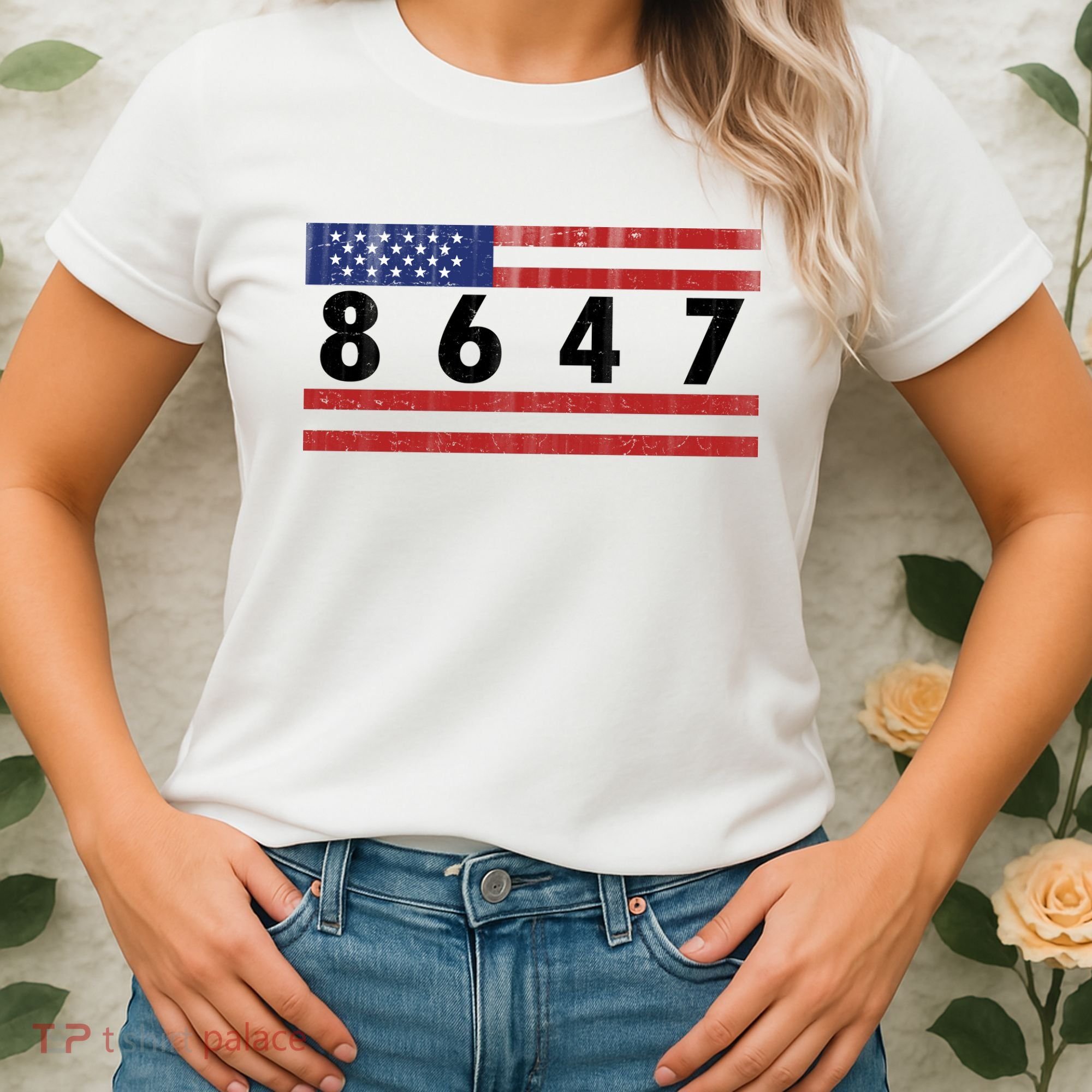 Anti Trump Impeach 47 8647 47th President US Flag Women's T-Shirt