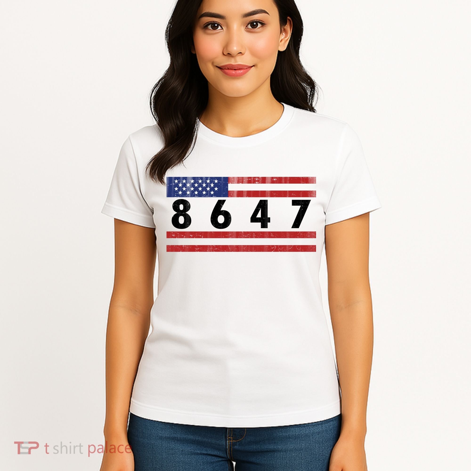 Anti Trump Impeach 47 8647 47th President US Flag Women's T-Shirt