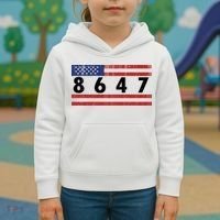 Anti Trump Impeach 47 8647 47th President US Flag Kids Hoodie thumb 3