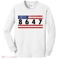 Anti Trump Impeach 47 8647 47th President US Flag Kids Long Sleeve Shirt thumb 0