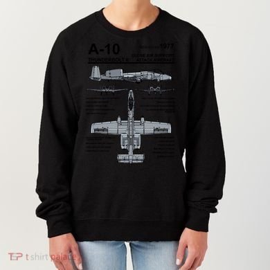 A10 Thunderbolt Ii Warthog Military Jet Spec Diagram Women's Sweatshirt