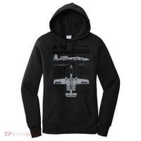A10 Thunderbolt Ii Warthog Military Jet Spec Diagram Women's Hoodie thumb 0