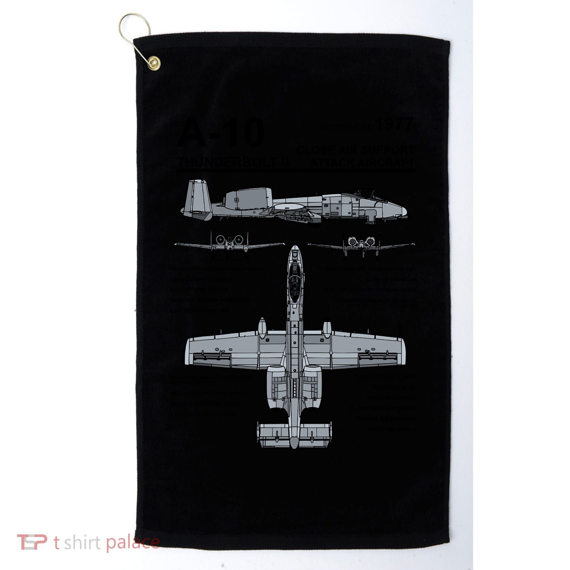 A10 Thunderbolt Ii Warthog Military Jet Spec Diagram Golf Towel