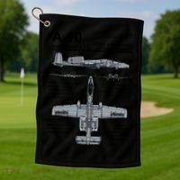 A10 Thunderbolt Ii Warthog Military Jet Spec Diagram Golf Towel thumb 1