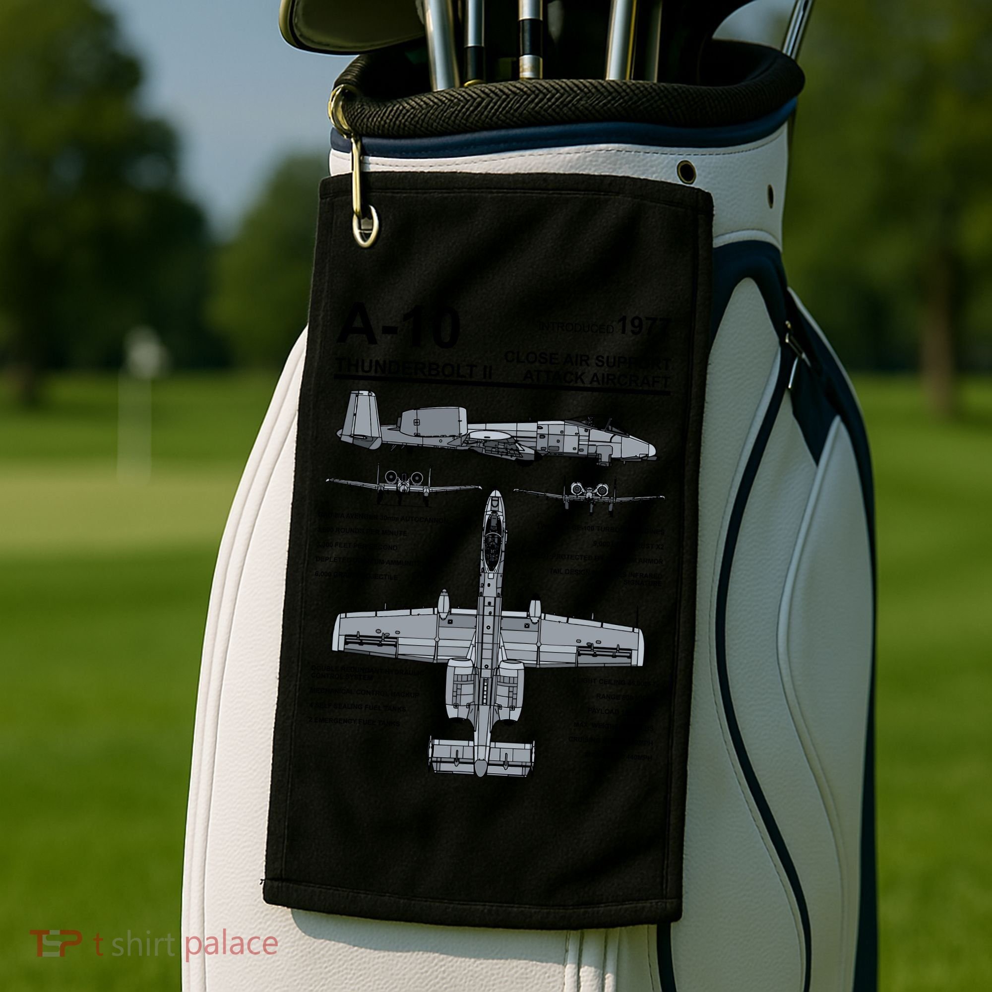 A10 Thunderbolt Ii Warthog Military Jet Spec Diagram Golf Towel