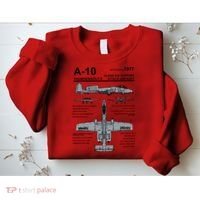 A10 Thunderbolt Ii Warthog Military Jet Spec Diagram Sweatshirt thumb 2