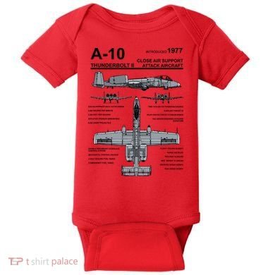 A10 Thunderbolt Ii Warthog Military Jet Spec Diagram Baby Bodysuit