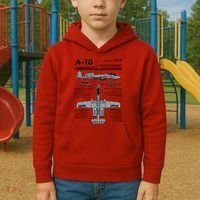 A10 Thunderbolt Ii Warthog Military Jet Spec Diagram Kids Hoodie thumb 2