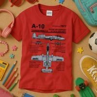 A10 Thunderbolt Ii Warthog Military Jet Spec Diagram Kids T-Shirt thumb 3