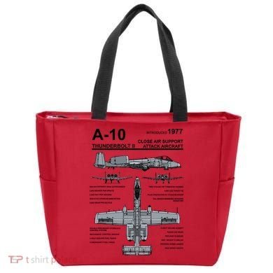 A10 Thunderbolt Ii Warthog Military Jet Spec Diagram Tote Bag