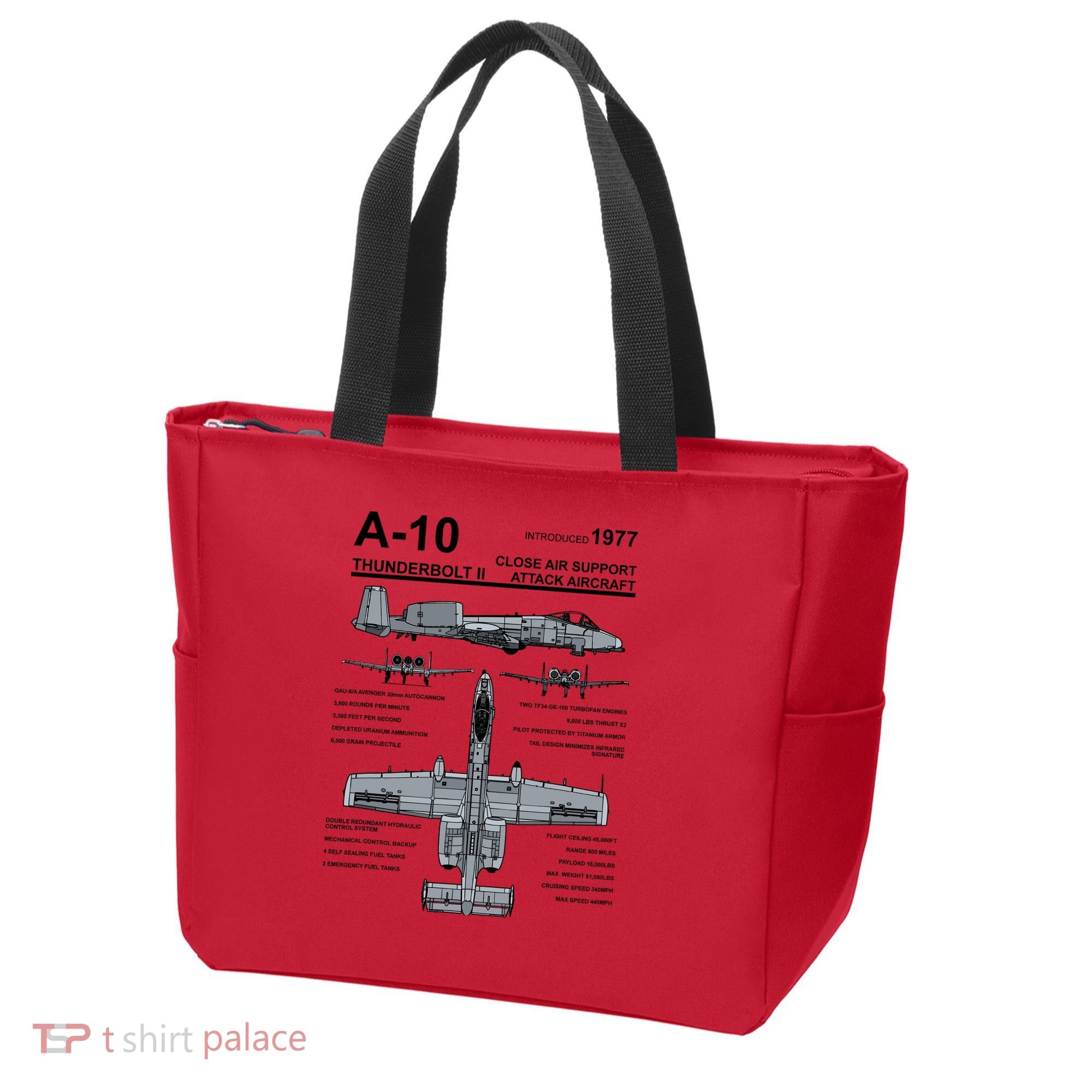 A10 Thunderbolt Ii Warthog Military Jet Spec Diagram Tote Bag