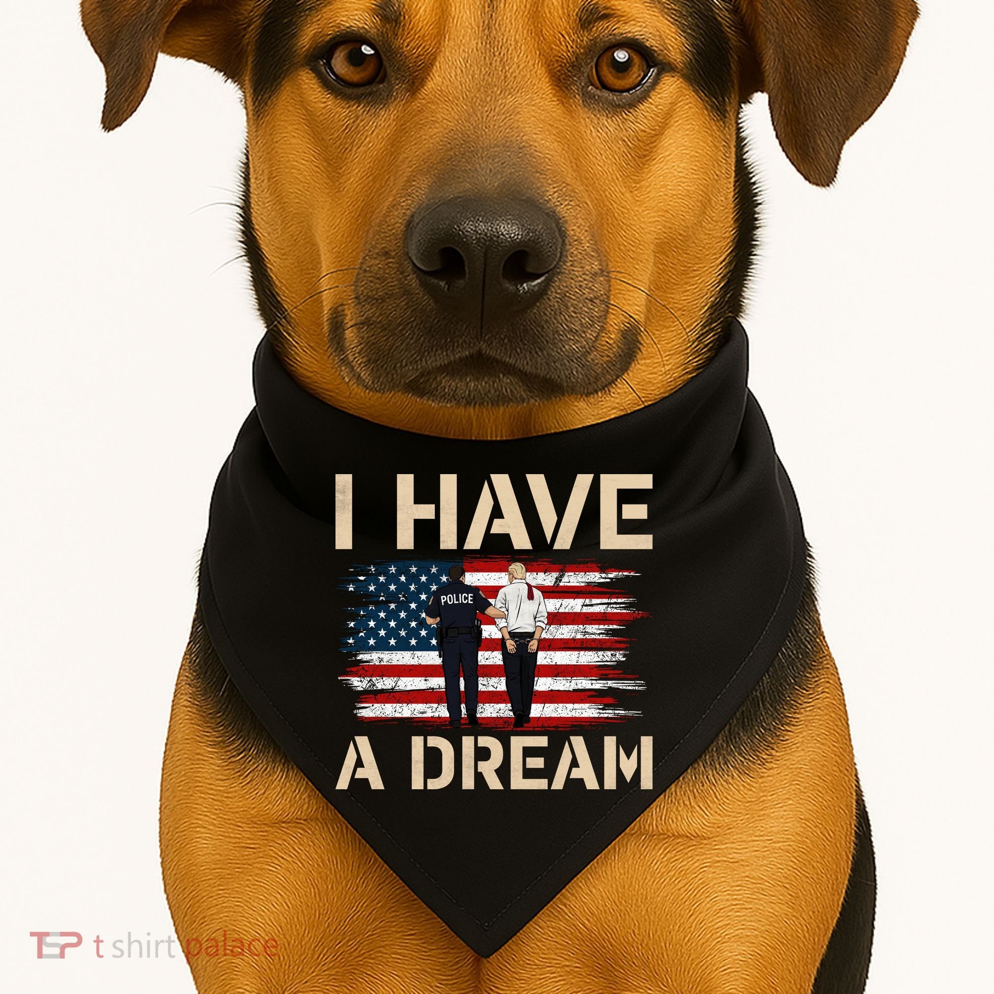 Anti Trump I Have A Dream Police Arrest Protest USA-Made Doggie Bandana