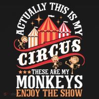 Actually This Is My Circus These Are Monkeys Monkey Lover Doggie Tank thumb 4