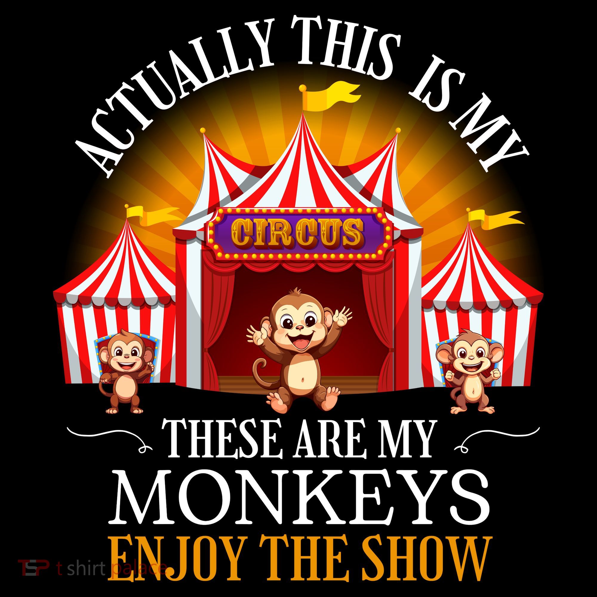 Actually This Is My Circus These Are Monkeys Monkey Lover Women's Long Sleeve Shirt