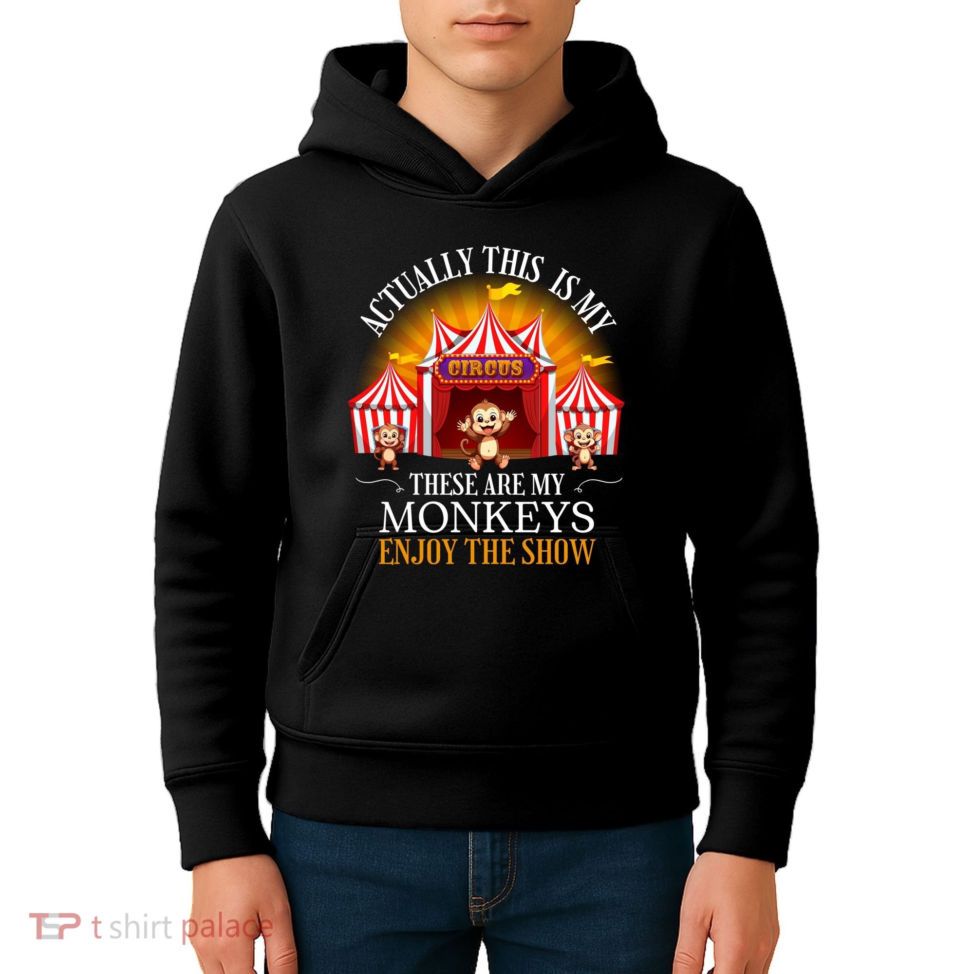 Actually This Is My Circus These Are Monkeys Monkey Lover Kids Hoodie