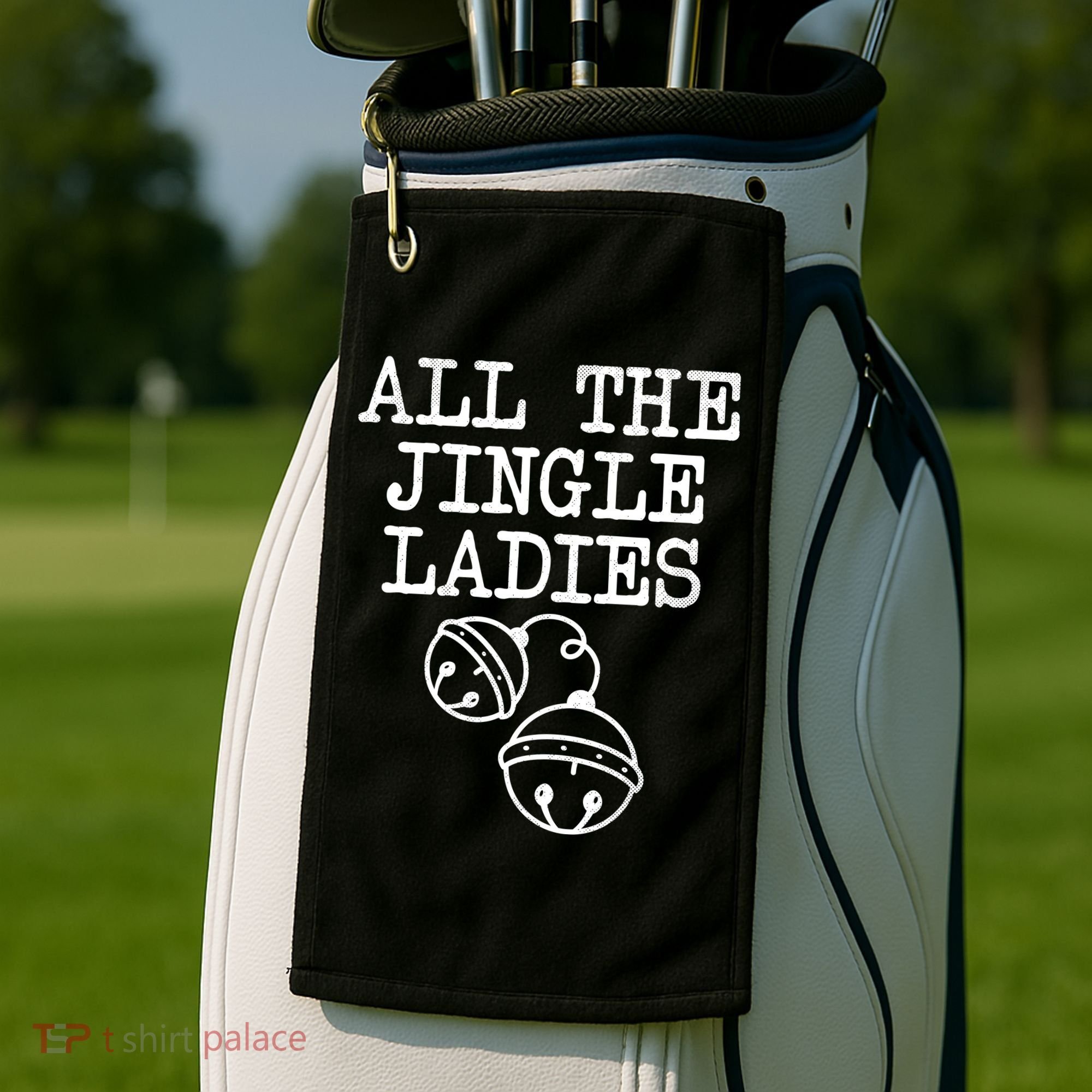 All The Jingle Ladies Funny Christmas Golf Towel