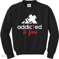 Addicted To Jesus Christian Faith God Kids Sweatshirt thumb 0