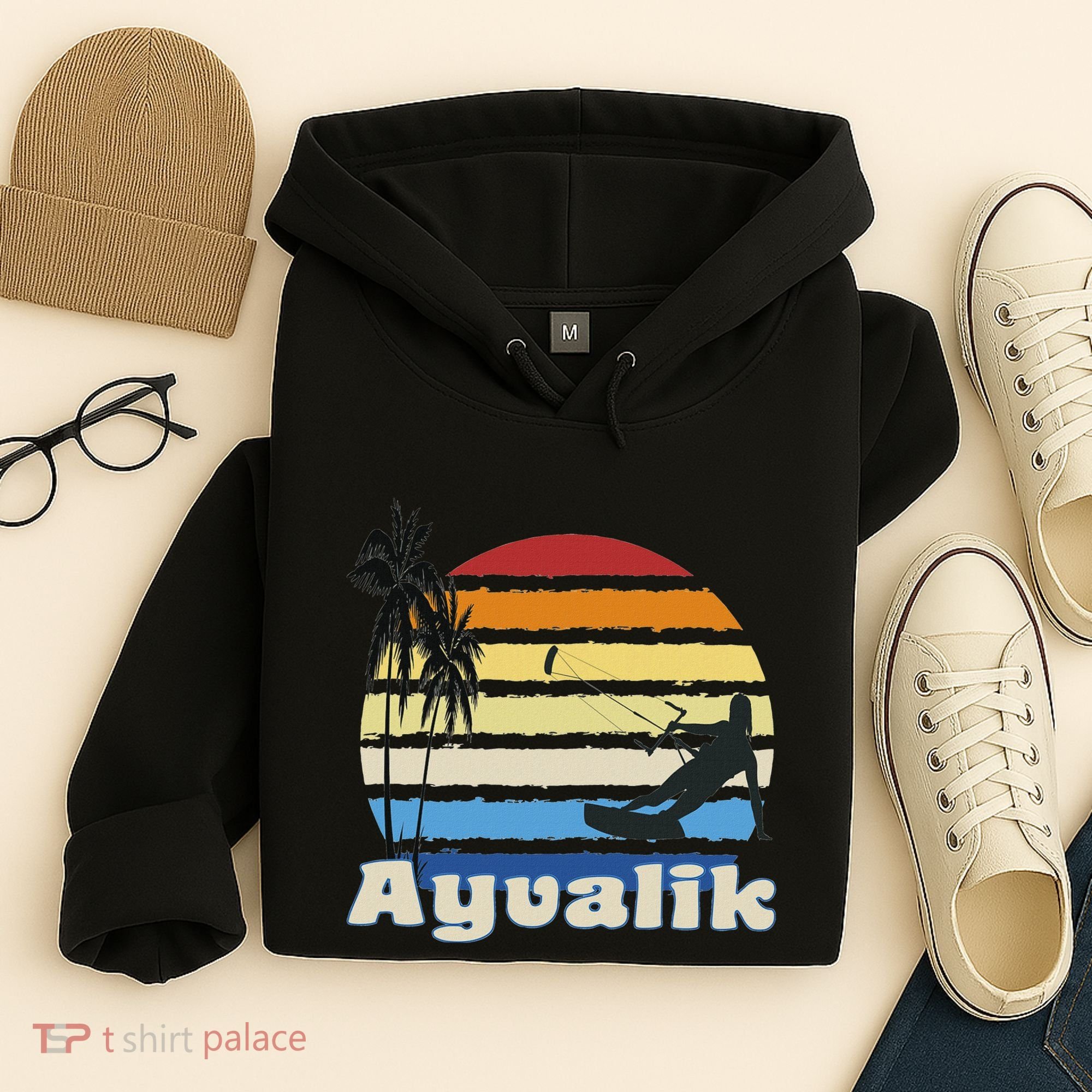 Ayvalik Turkey Kitesurfing Kitesurfer Beach Hoodie
