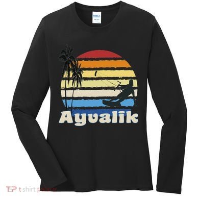 Ayvalik Turkey Kitesurfing Kitesurfer Beach Women's Long Sleeve Shirt