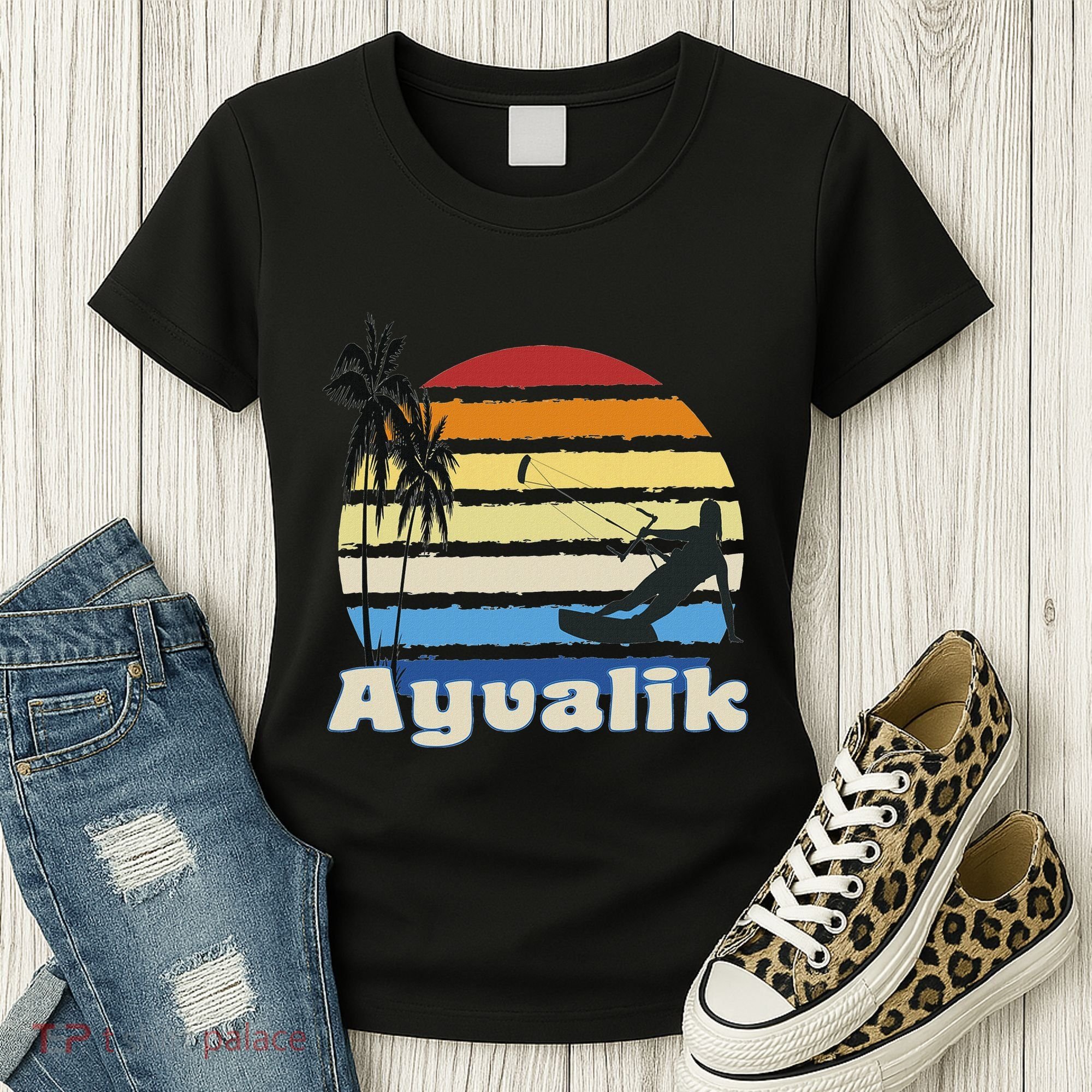 Ayvalik Turkey Kitesurfing Kitesurfer Beach Women's T-Shirt