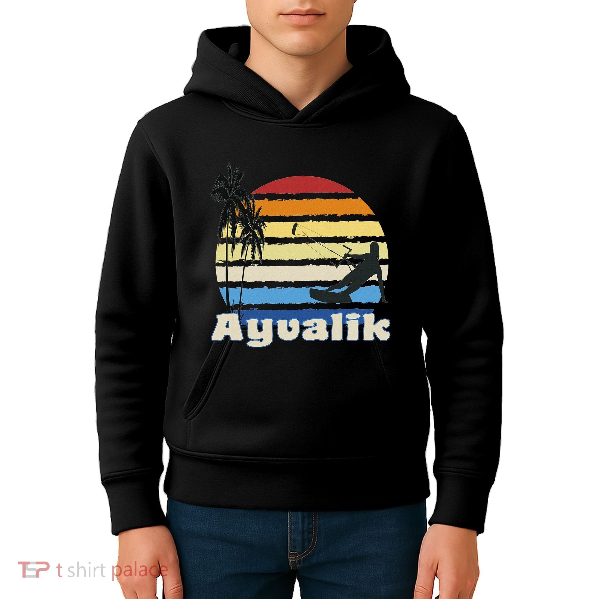 Ayvalik Turkey Kitesurfing Kitesurfer Beach Kids Hoodie