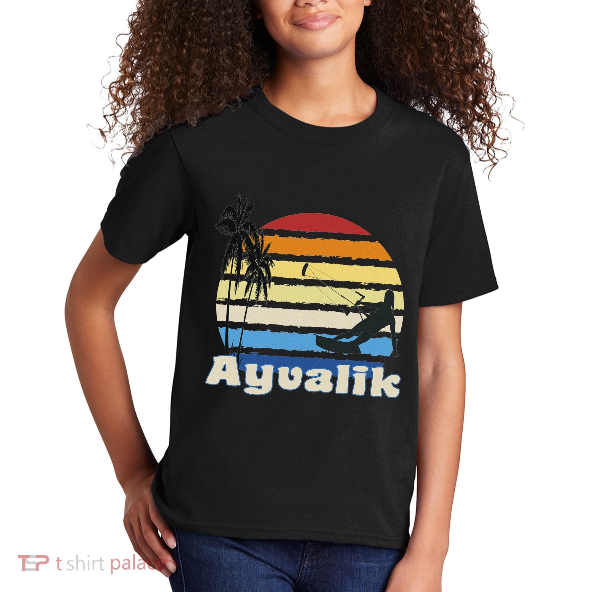 Ayvalik Turkey Kitesurfing Kitesurfer Beach Kids T-Shirt