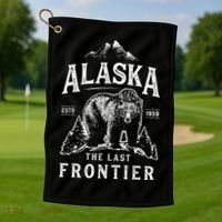 Alaska The Last Frontier Bear Home Golf Towel thumb 1