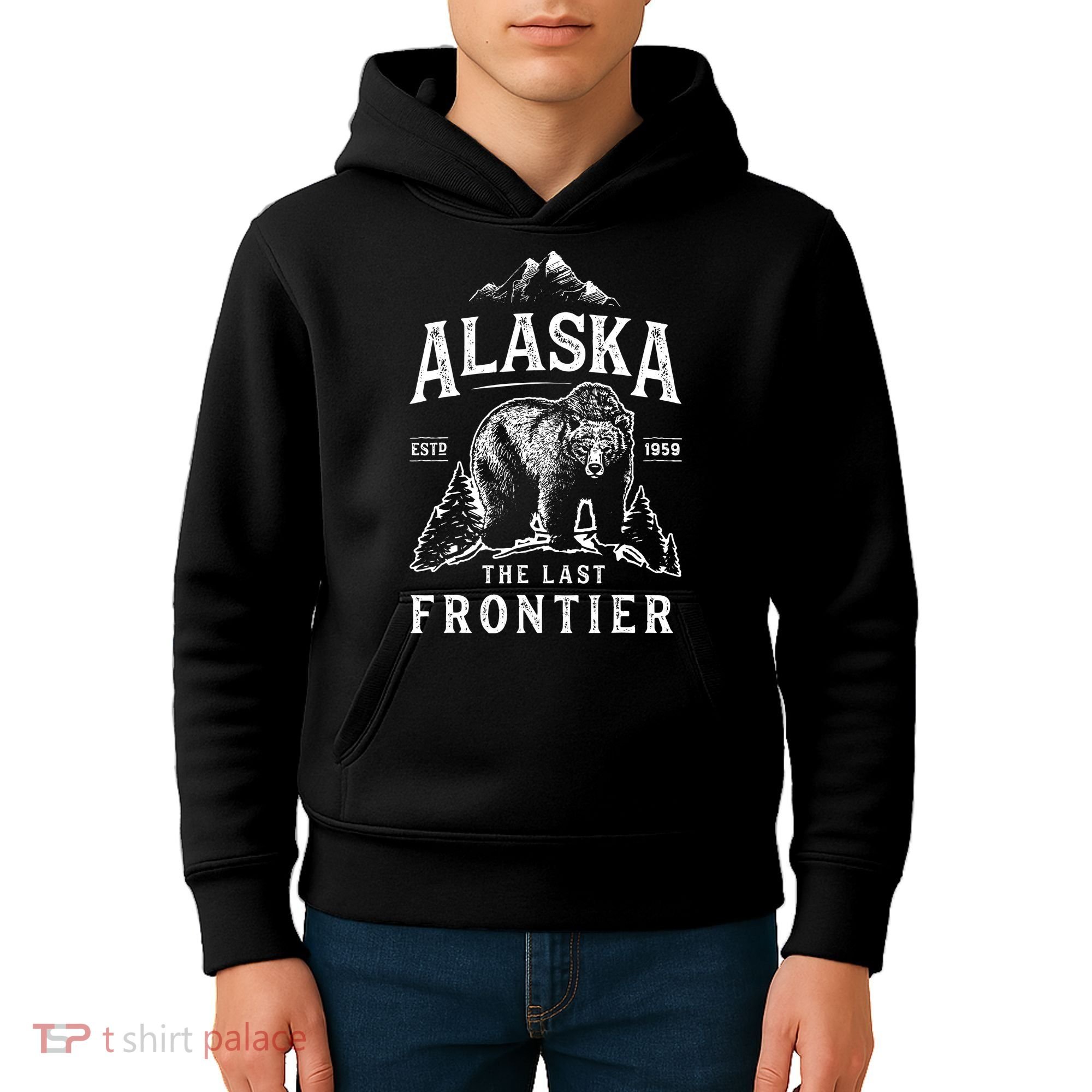 Alaska The Last Frontier Bear Home Kids Hoodie