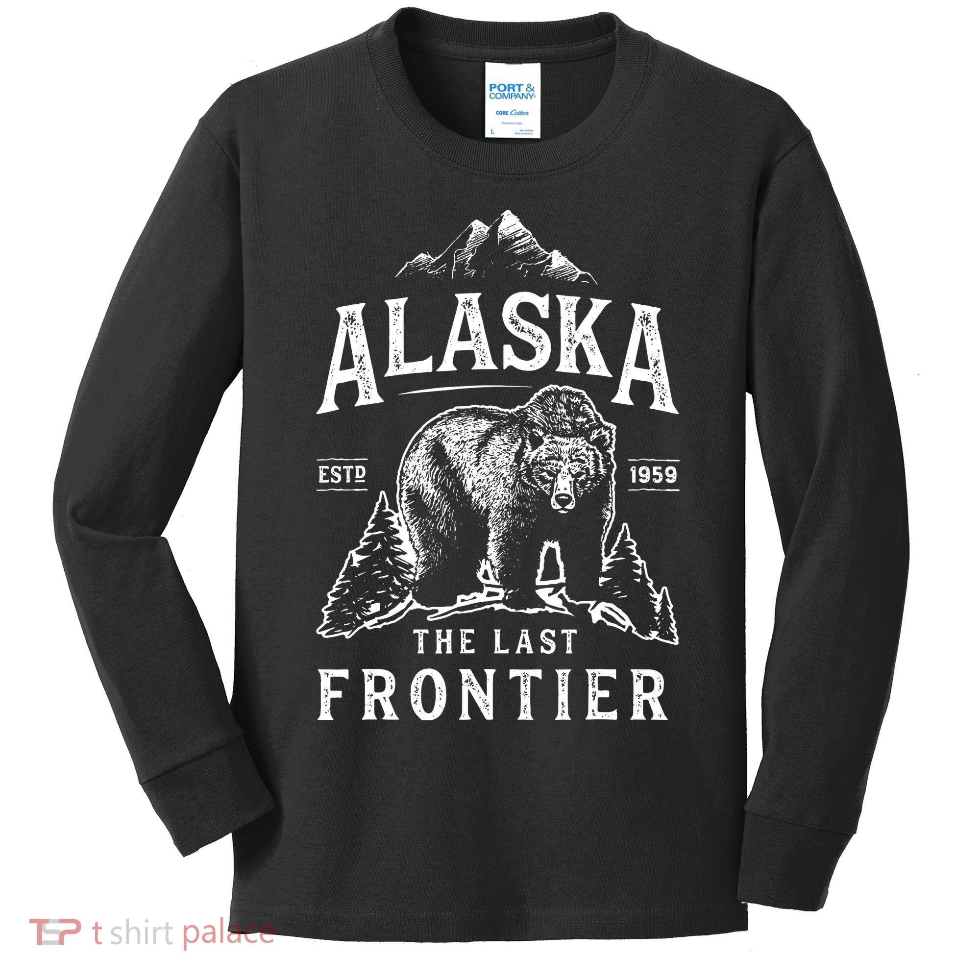 Alaska The Last Frontier Bear Home Kids Long Sleeve Shirt