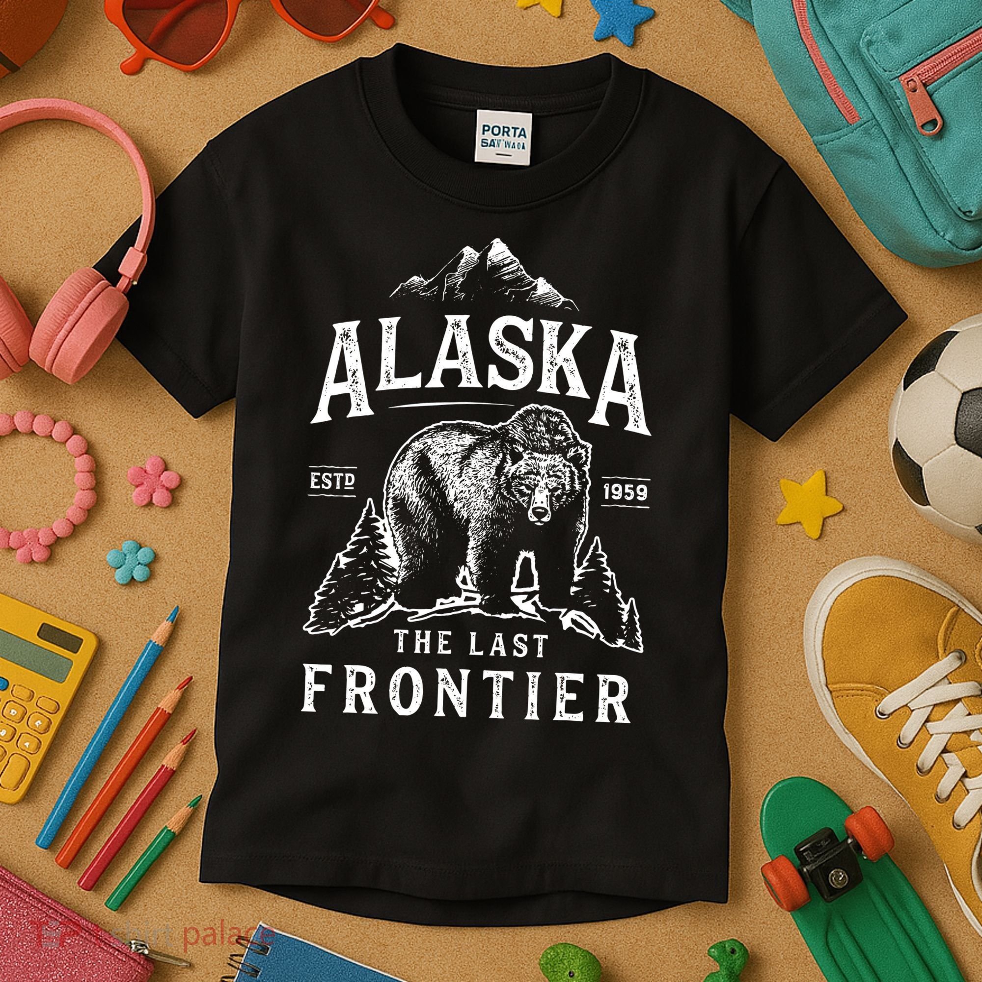 Alaska The Last Frontier Bear Home Kids T-Shirt