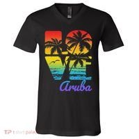 Aruba Tropical Love V-Neck T-Shirt thumb 0