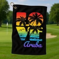 Aruba Tropical Love Golf Towel thumb 1