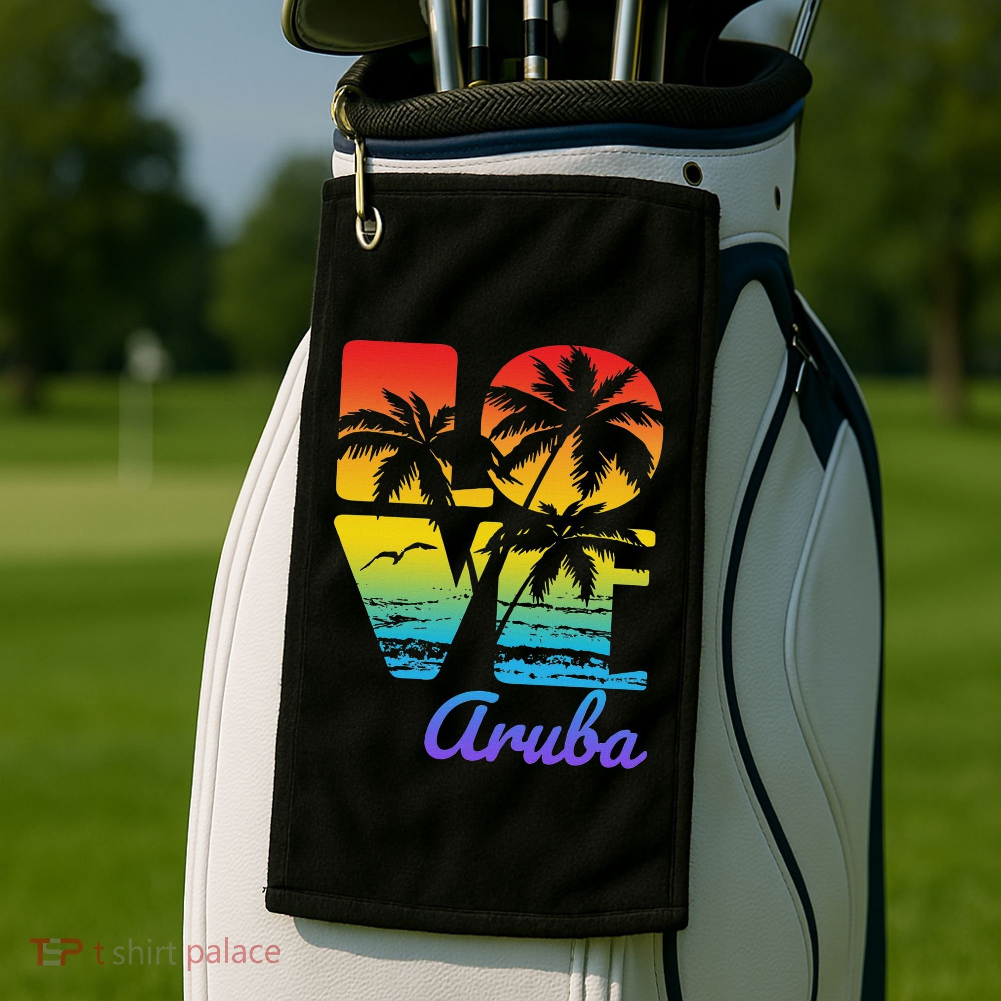 Aruba Tropical Love Golf Towel