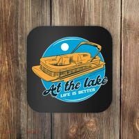 At The Lake Life Is Better Pontoon Coaster thumb 0