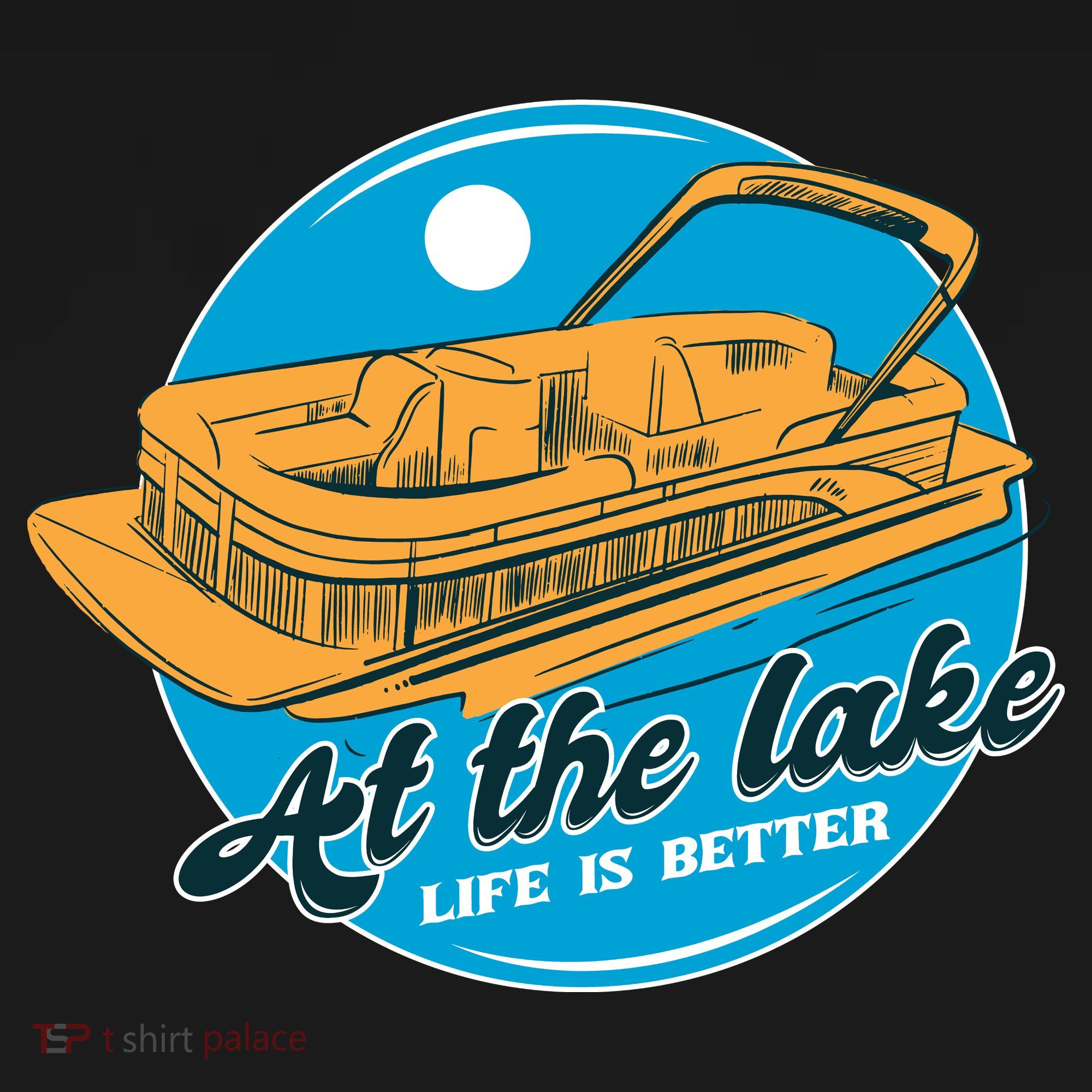At The Lake Life Is Better Pontoon Coaster