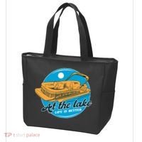 At The Lake Life Is Better Pontoon Tote Bag thumb 3